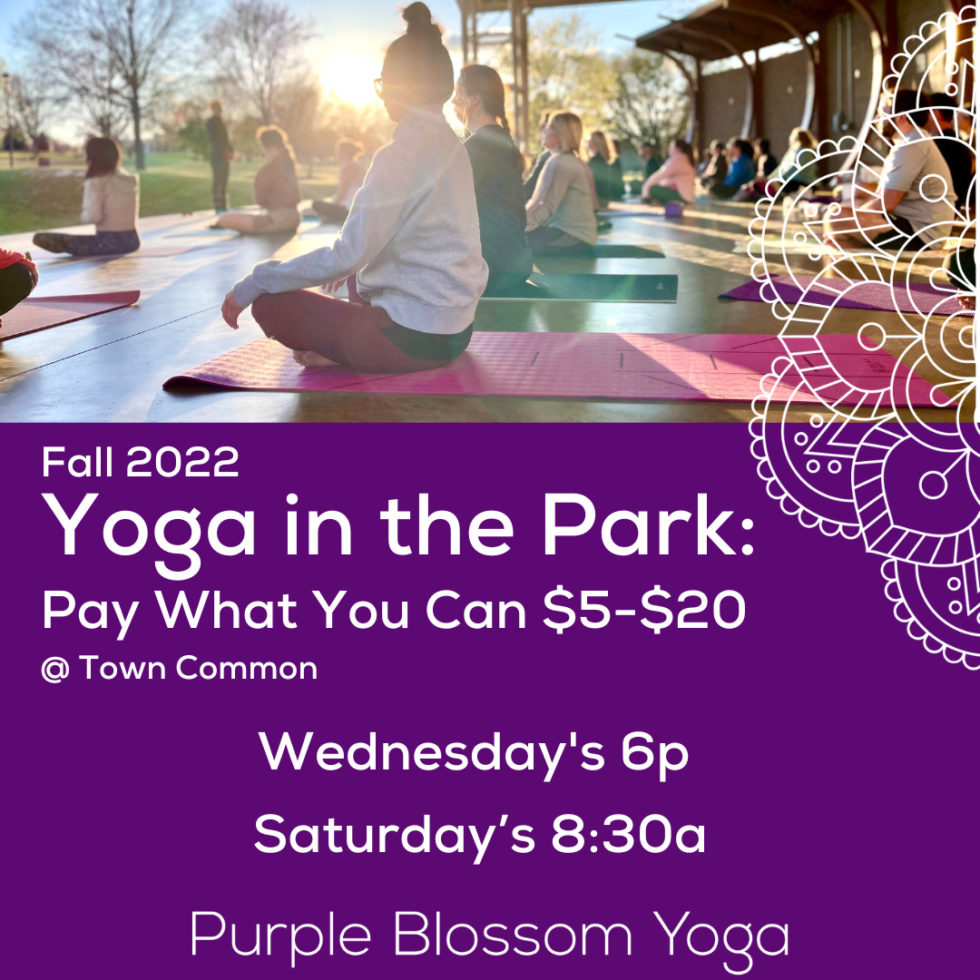 Yoga in the Park Greenville Purple Blossom Yoga Studio